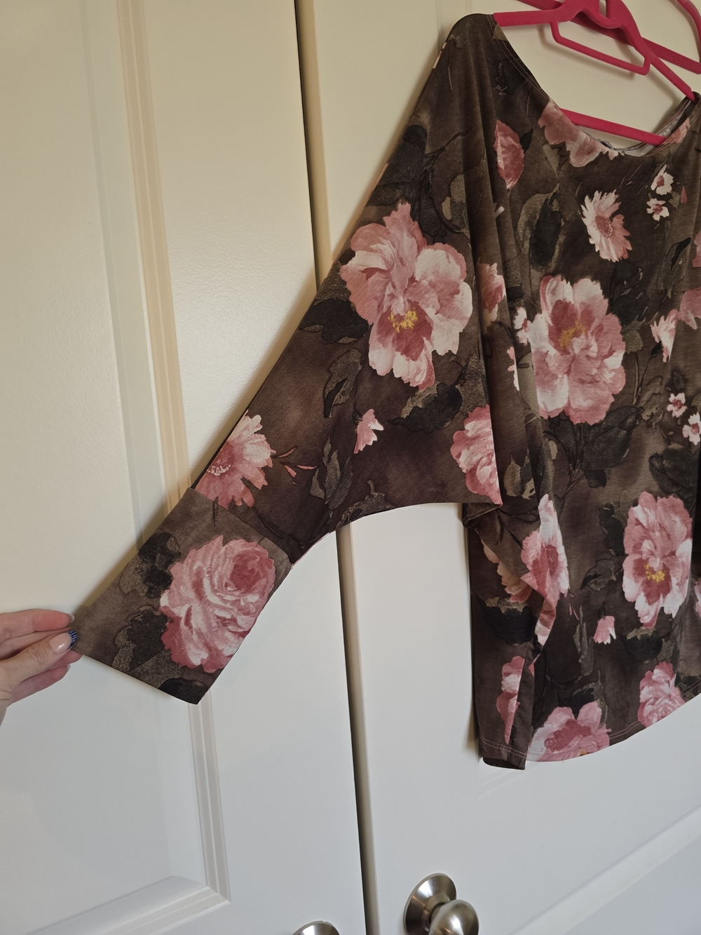 white birch Brown Tunic with Pink Floral Print - Picture 2 of 5